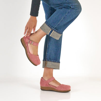 Dansko Featured | Mae Ash Rose Embroidered Suede