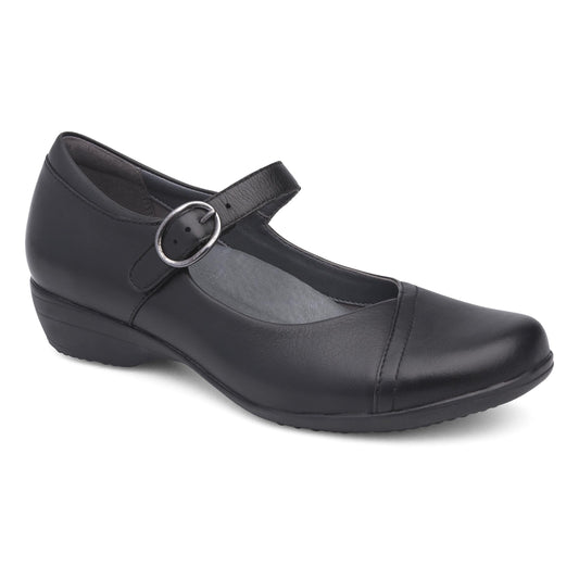 Dansko Essential | Fawna Wide Black Milled Nappa
