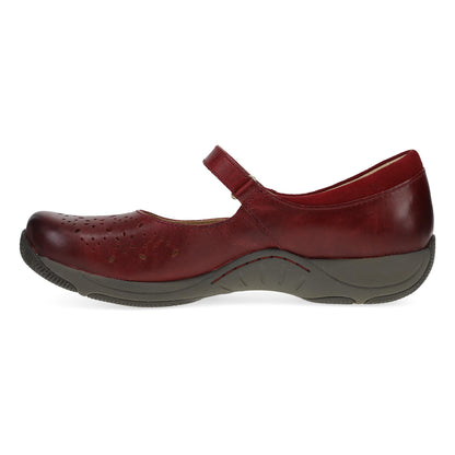 Dansko Trusted | Stacy Wide Red Waxy Burnished