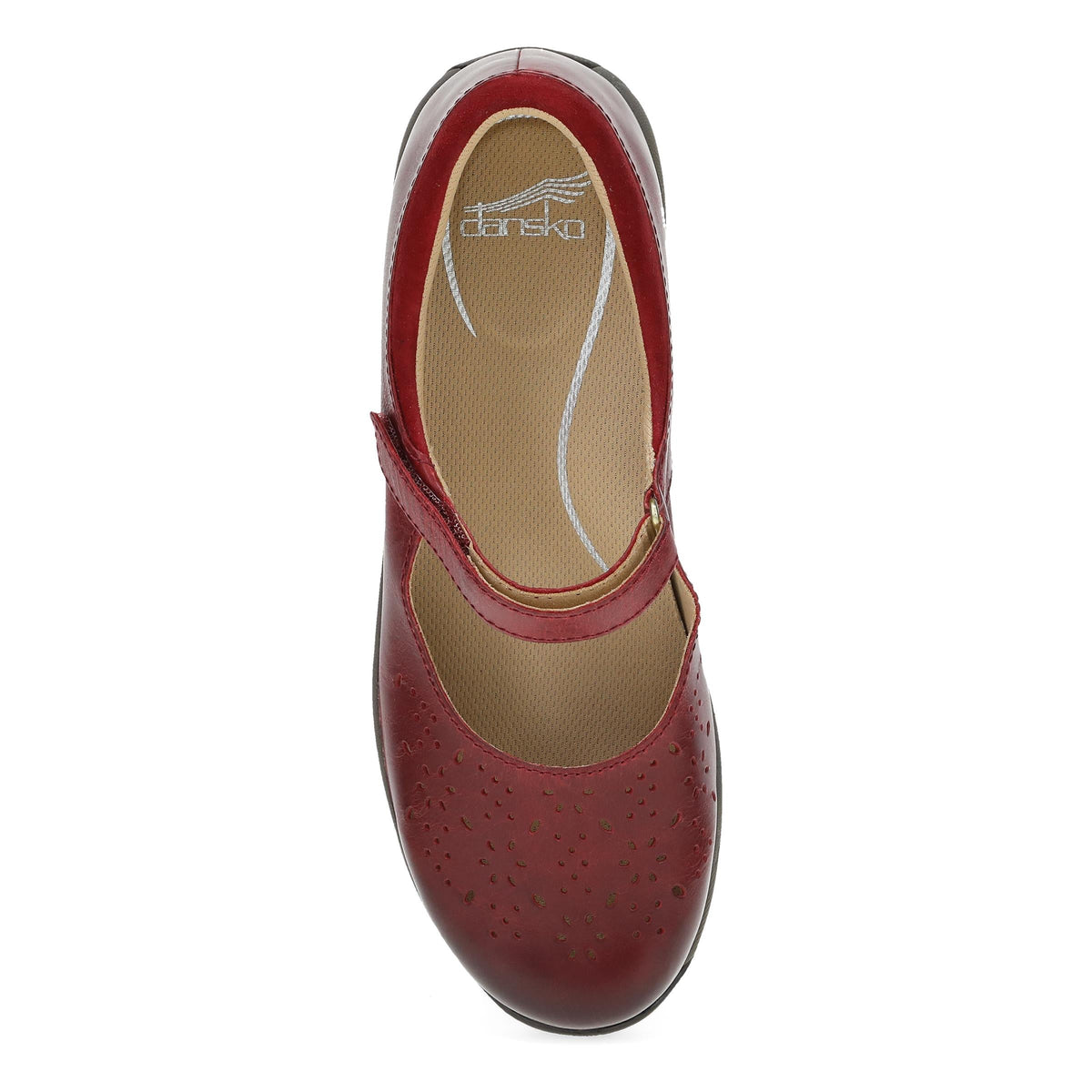 Dansko Trusted | Stacy Wide Red Waxy Burnished