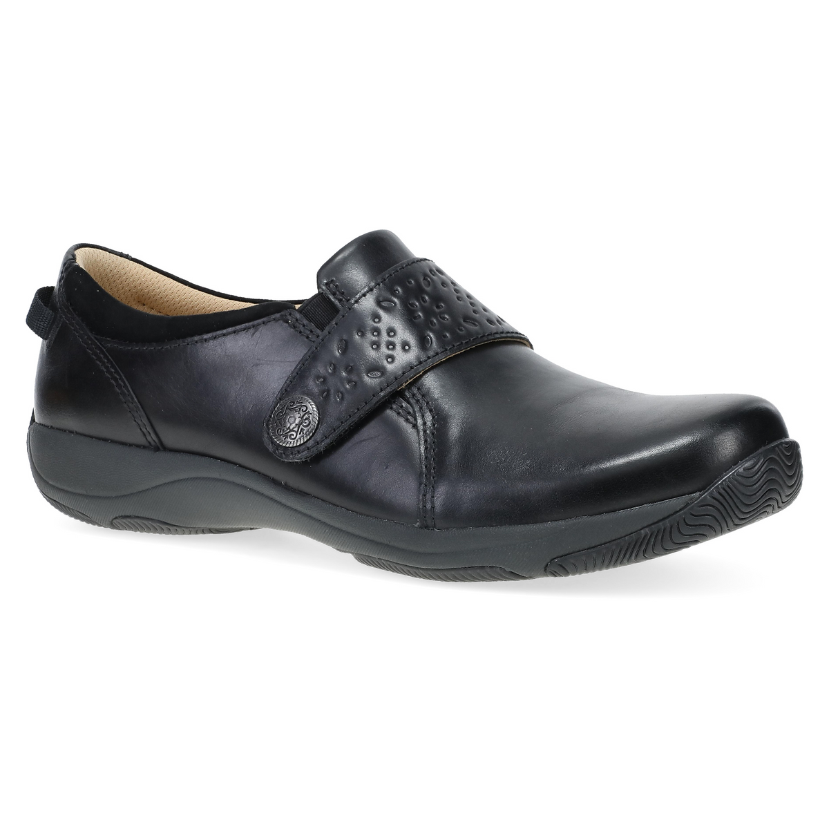 Dansko Premium | Sallie Wide Black Waxy Burnished
